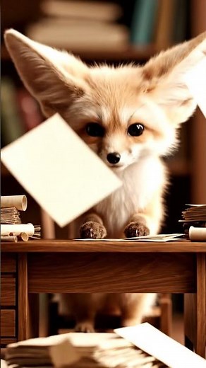 Fox Sneezes and Knocks Over All Its Paperwork! | Funny Fox Animation | Ease Loop