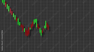 4K Descending Triangle Stock Chart Pattern Business 3D Animation