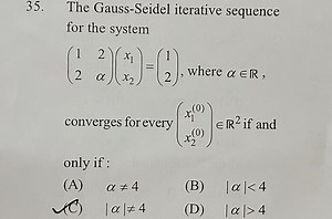 The Gauss-Seidel iterative sequence for the system\begin{pmat... | Filo