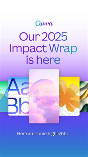 At the heart of Canva is our Two-Step Plan. 💕 ✨ Step One: Build one of the world’s most valuable companies. ✨ Step Two: Do the most good we can. This means every design you create contributes to a better world for everyone. 👉 Check out our 2025 Impact Wrap to learn more about the difference we’re making together. Thank you for playing your vital part. canva.com/impact-2025 | Canva