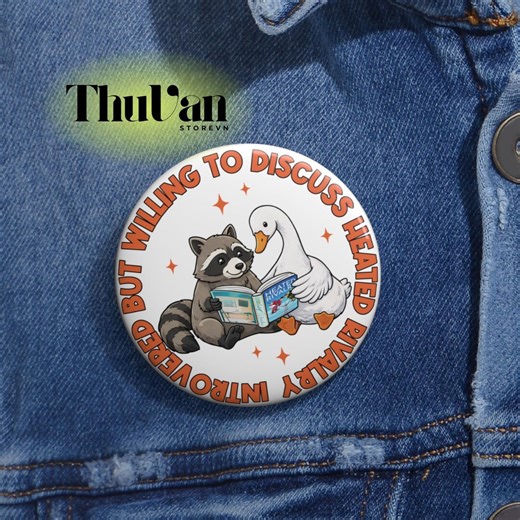 Introverted but Willing to Discuss Heated Rivalry Pin Button, Raccoon and Goose, Sports Romance Fan Badge, Funny Introvert, MM LGBT Romance - Etsy