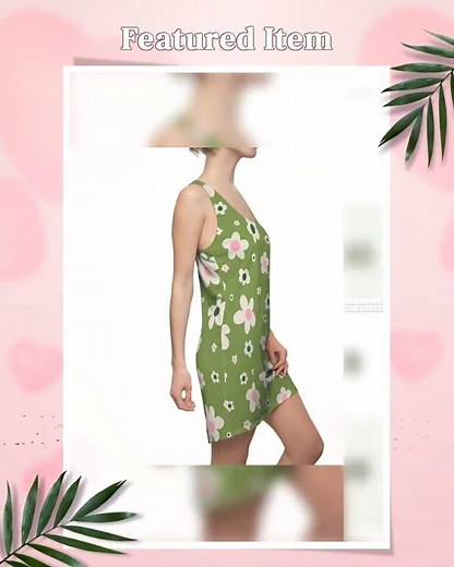 Ditsy Daisy Print Racerback Dress: Pink Green White Floral Summer Outfit