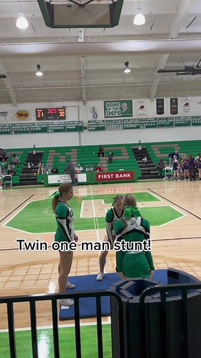 Maddie and Lily doing a one man at a basketball game! Look at them Go! #onemanstunt #cheerleading #caryhighschool #forksupcary #highschoolcheer #highschoolcheerleading #cheerleaders #cheerstunts #cheerstunt #coedstunting