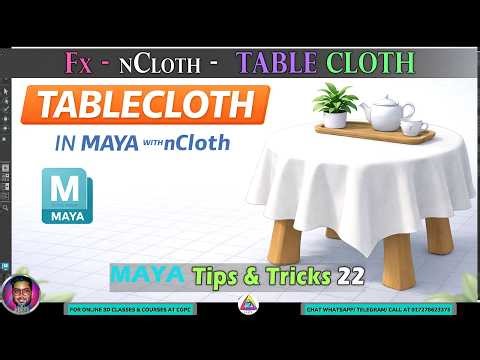 Create Realistic Table Cloth in Maya Using nCloth | Easy Beginner Friendly #maya3d #ncloth