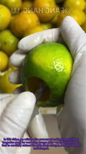 Chenpi Making: Removing Orange Pulp to Create Dried Tangerine Peel