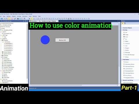 FactoryTalk View Studio || How to use color animation | Rockwell SCADA | Animation part 1