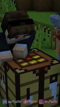 I'm saving an NPC village in Minecraft!