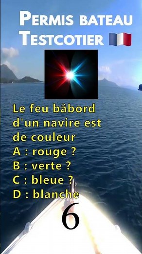 Permis bateau - Testcotier.com - Le feu bâbord d'un navire est de couleur ?