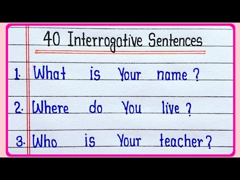 40 Examples Of Interrogative Sentences || 40 Interrogative Sentences || Interrogative Sentences