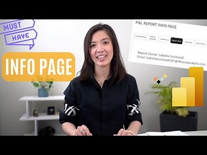 Power BI Report Must Have : an INFO PAGE to address FAQ