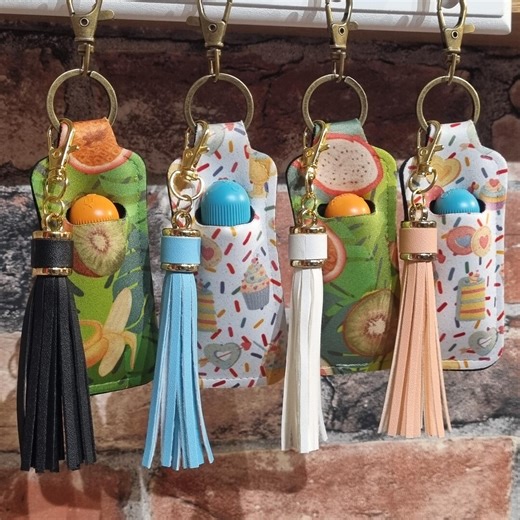 Lip Balm Holder Key Chain Bag Charm With Carmex Mini SPF 15 5g - Etsy