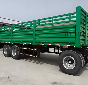 [Hot Item] Side Wall Full Trailer Mini Truck Trailer Tractor Draw Bar Fence Trailer