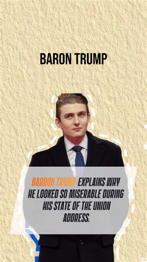 Barron Trump explains why he looked so miserable during his State of the Union address.#USA #fyp #foryou #trump #barrontrump