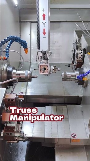Dual-Spindle Synchronous Cutting Demo on DS Series CNC Lathe with Truss Manipulator Automation.#cnc