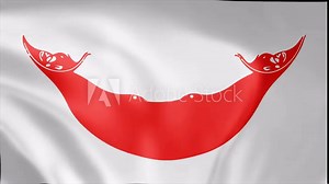 Easter Island flag is waving 3D animation. Easter Island flag waving in the wind. National flag of Easter Island. Flag seamless loop animation 4k