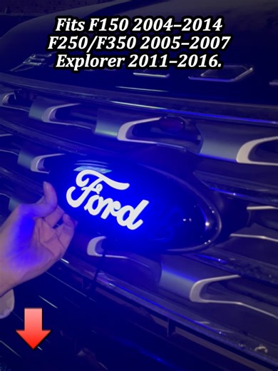 This Flowing LED Logo Looks INSANE at Night 😮‍🔥 Fits F150 2004–2014 / F250–F350 2005–2007 / Explorer 2011–2016 (No Front Camera) Tap the link & upgrade your truck 👇 #FordF150 #F250 #F350 #TruckTok #TruckMods #CarAccessories #NightDrive #LEDUpgrade
