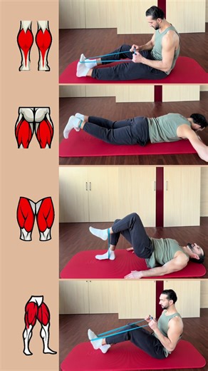 Complete Leg Workout with Band Quads · Hamstrings · Calves 👉 Save for later #legday #quads #hamstrings #calves