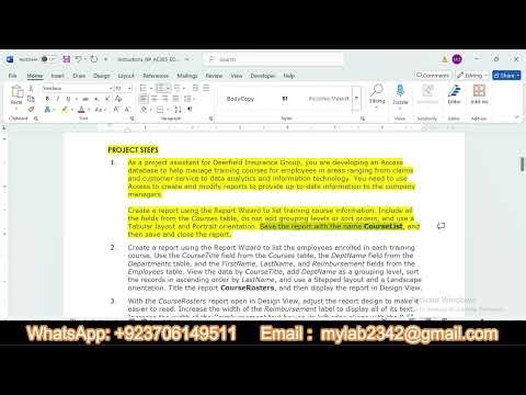 SAM End of Module Project 2 Access 365 Module 04 | Deerfield Insurance Group | NP_AC_EOM4-2