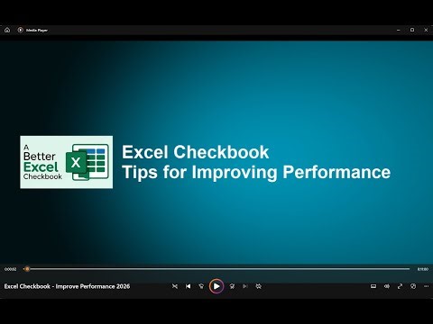 Excel Checkbook - How to Improve Performance (2026)