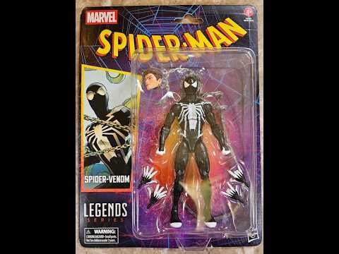 Marvel Legends Series Spider-Man Spider-Venom Retro Cardback Unboxing and Review