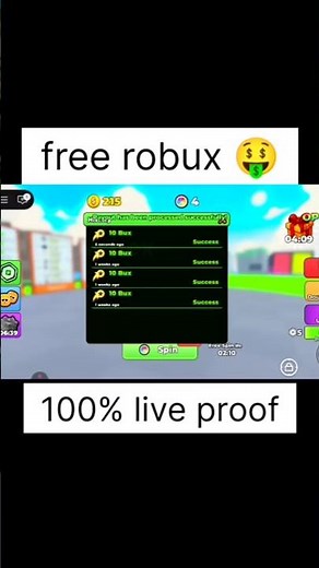 Free robux game in Roblox | Spin for free robux 🤑 100% 💯live proof withdrawal #robux #robuxcodes