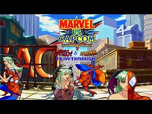 Marvel vs. Capcom 1: Clash of Super Heroes - Morrigan & Spider-Man's Playthrough (Arcade)