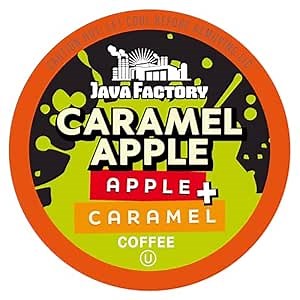 Java Factory Flavored Coffee Pods, Caramel Apple, Compatible with K Cup Brewers Including 2.0, 40 Count