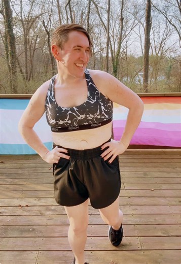 I want to feel cute in gender affirming clothing when I workout which is one of the reasons I love my @Woxer undies! And I even have this matching set! #transwomenarewomen #mascsoftiktok