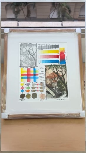 Iury Simões - Poeta das cores on Instagram: "Estudo devidamente emoldurado 💛❤️💙 #art #arte #draw #drawing #ilustração #pintura #desenho #aquarela #watercolor"