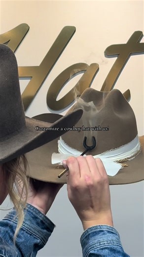 Customize a cowboy hat with Rancher!🤠🤎 #rancherhatbar #customhats #branding #westernaesthetic