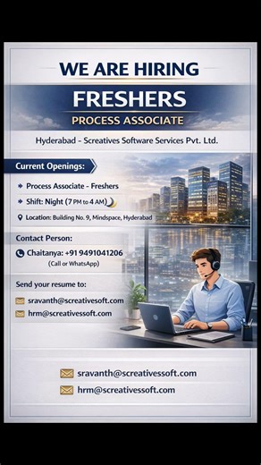 Process Associate #freshers #job #hiring #update #hyderabad #software #trending #ytshorts #hirespot