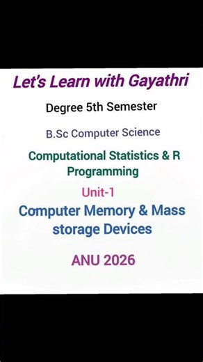Computer memory & mass storage devices #shorts #bsc #statistics #acharyanagarjunauniversity #viral