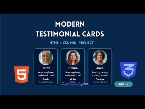 Easy HTML CSS Testimonial Layout For Beginners