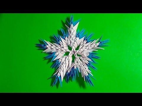 How to make a paper snowflake. 3D origami tutorial for beginners