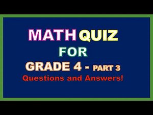 Math Quiz - Can you pass 4th grade math quiz? Part 3| Tricky Math Quiz