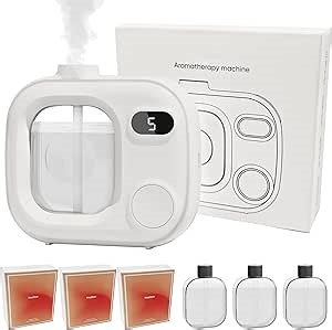 Waterless Essential Oil Diffuser Ultrasonic Essential Oil Diffuser for Home Large Rooms Bathroom Hotel Office Car - Cordless with 5 Mist Levels Waterless Difusor Aroma 360 Fragrance Machine