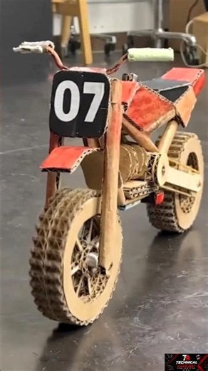 DIY Cardboard Dirt Bike! 🏍️📦 #shorts #bike #toys