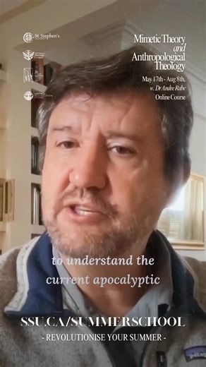 “Mimetic Theory & Anthropological Theology” with Girardian scholar Dr Andre Rabe | May 17th - Aug 8th ONLINE as part of the 2026 SSU Summer School. Watch our whole 15min conversation at - tinyurl.com/mimetic-theory This course explores René Girard’s mimetic theory and its theological implications. Desire, violence, and conversion are key theological concepts given new meaning through this anthropological perspective. You’ll also gain new insights into the origins and development of ritual, relig