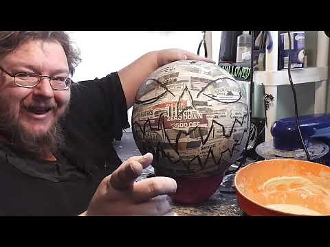 Paper Mache Pumpkin Version 2 - Part 2 Layering Completed