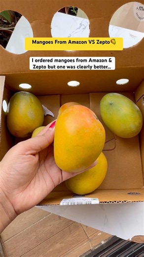 Mangoes Amazon vs Zepto🥭 Which ones are actually better | Ordered Mangoes Online #shorts #mango