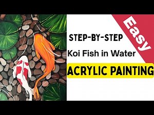 Beginner Koi Fish Painting | Acrylic on Canvas | Easy Acrylic Painting