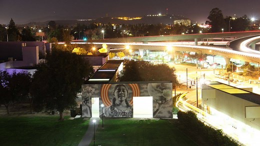 A Mural of Hope: "Sophie Holding the World Together," 2017 by El Mac in collaboration with The Propeller Group as part of “Viet Nam: The World Tour." | San José Museum of Art