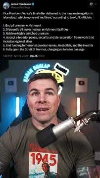 Vice President JD Vance’s final offer provided to the Iranian delegation in Islamabad