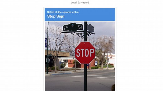 How to beat level 9 of I'm Not a Robot - Select all the squares with a stop sign