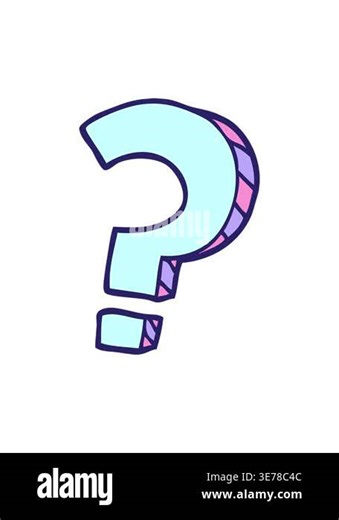 spinning motion animation of hand drawn doodle style cartoon question mark Stock Video Footage - Alamy