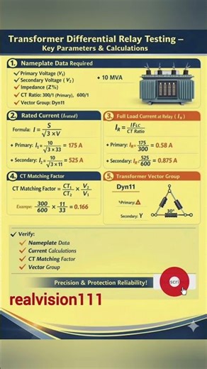 Transformers differential relay testing