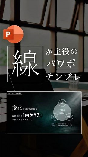 【“線”が主役のスライドテンプレ。】 #powerpoint #パワーポイント #パワポ
