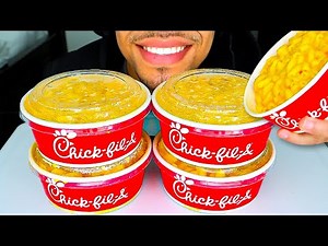 ASMR MAC N CHEESE NO TALKING EATING STIRRING FAST AND SLOW MUKBANG 먹방 BIG BITES JERRY CHICK-FIL-A