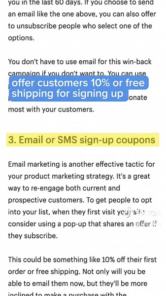 yep, it’s all about marketing. check out these tips for stepping up your selling by using email and SMS sign-up coupons, create loyalty programs to keep your customers coming back, and drop your latest products on a schedule. lots more where that came from at the link in bio 🔗 #entrepreneurtok #businesstips #smallbusinessowner #howtomakemoneyonline #howtostartabusiness