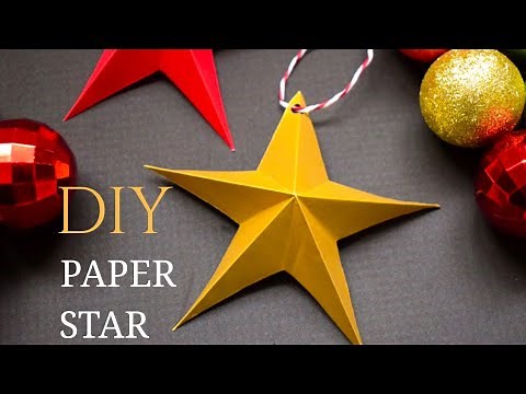 DIY One Minute Paper Star Ornaments | Easy Christmas Tree Ornaments from Paper #christmasstar